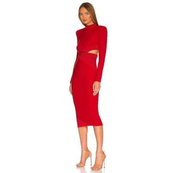 Zhivago Red Midi Dress - Picture 3 of 10